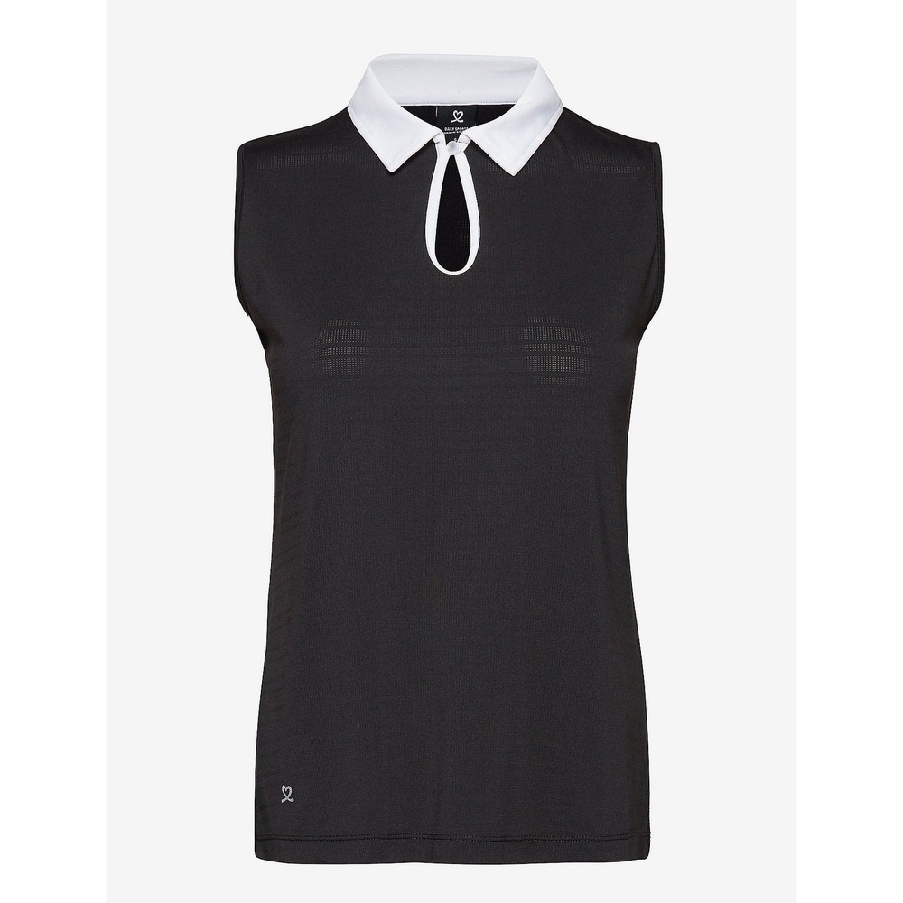 Daily Sports Golf Polo Pheb Sleeveless Black Preppy Keyhole Sweden (Size M)